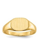 adorable small open back signet gold baby ring